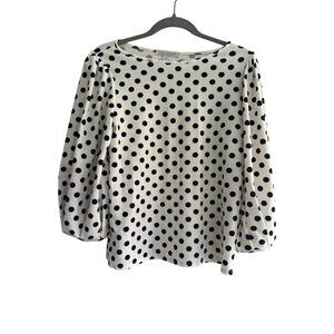 Green Envelope Polka Dot Women's Pullover Puffed Sleeve Blouse Medium